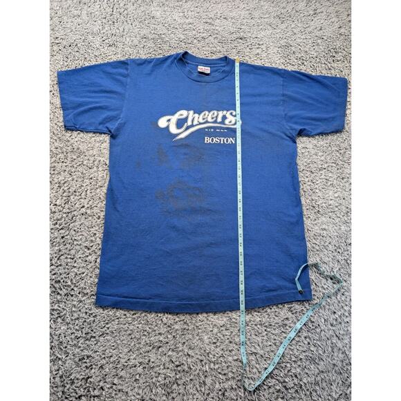 Vintage Cheers TV Show Shirt Adult Extra Large Blue 80s Made In USA Grunge Men - Picture 4 of 6